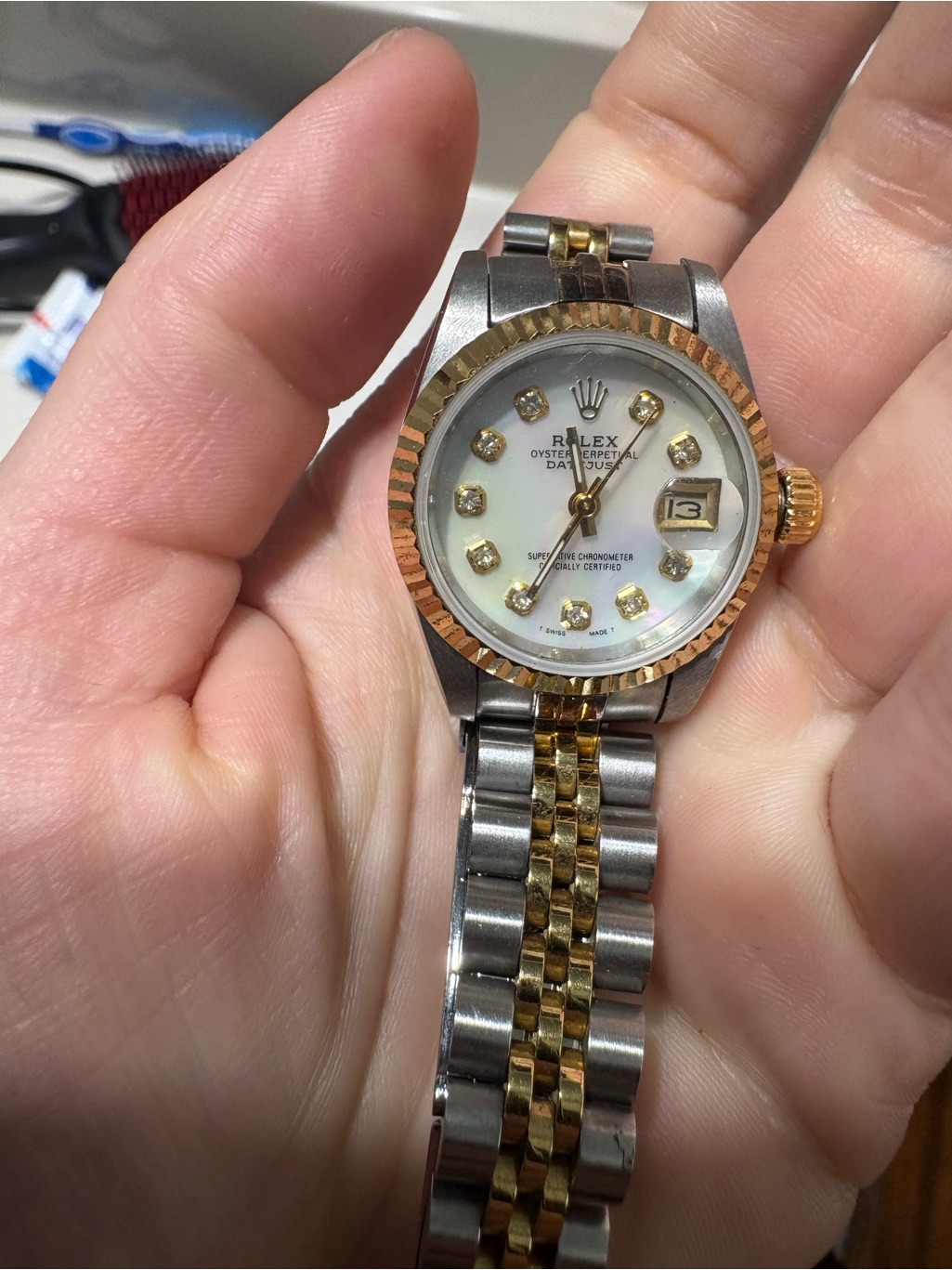 Rolex TwoTone Ladies Datejust MotherOfPearl Dial With Diamond Markers